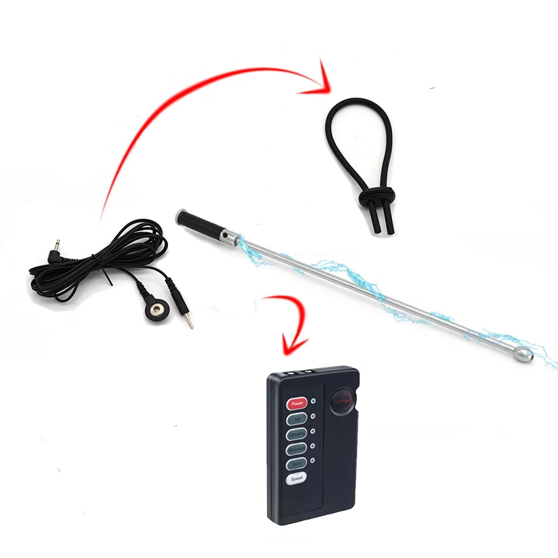 Electro Shock Male Urine Catheter Hollow Metal Penis Dilator Urethral Plug Electric Prostate Massager BDSM Sex Toys for Men