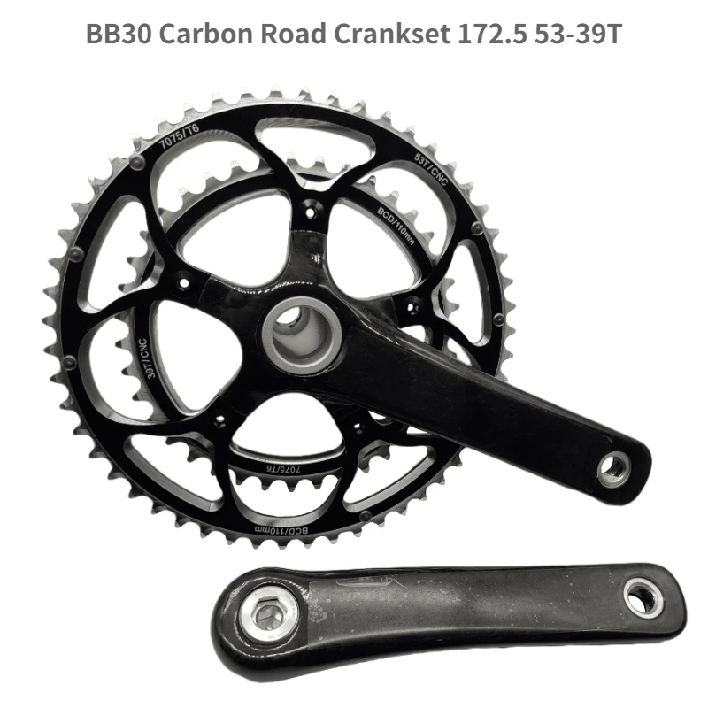 Carbon Road Crankset 53-39T Chainwheel BB30 Bicycle Crank 172.5 with Chainring BCD110 Q-factor 145mm Bike Parts | Спорт и