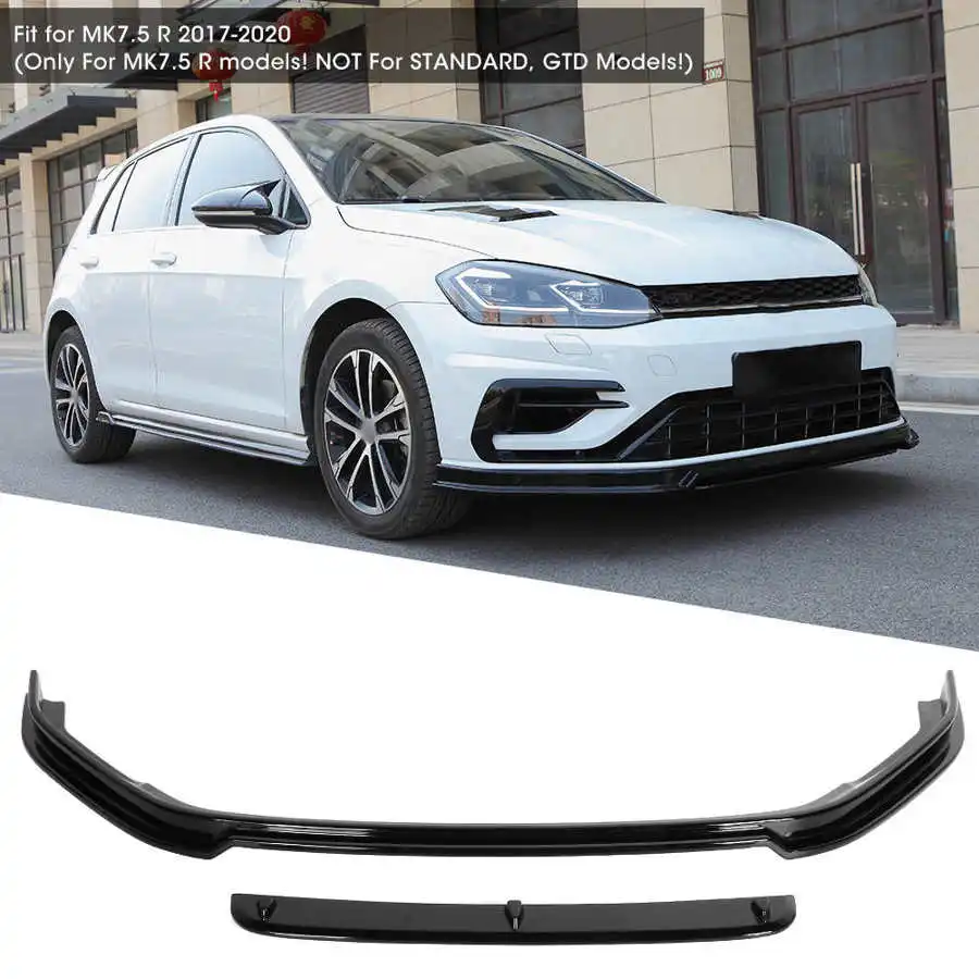 Двойной передний спойлер Splitter подходит для MK7.5 R 2017 2018 2019 2020 глянцевый черный RevoZport
