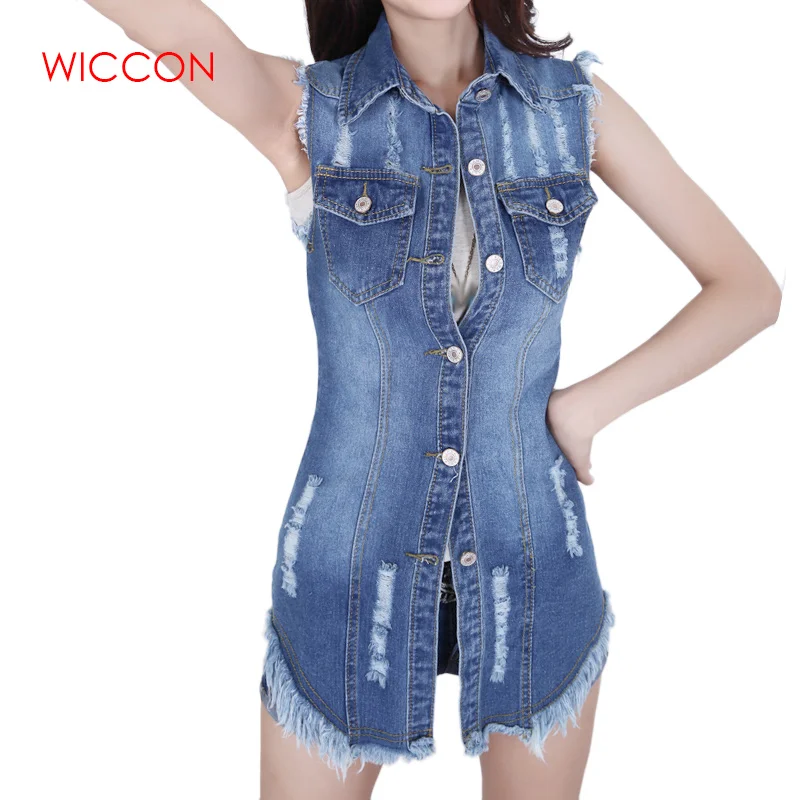 Summer New Women Korean Version Of Large Size Cowboy Jacket Fashion Tassel Ladies Denim Sleeveless Vest Jackets