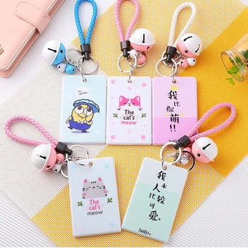 

Creative Bell Lanyard Card Set Keyrings Chain Holder With Student Bus Card Cover Keychains Cartoon Handbag Pendant High Quality