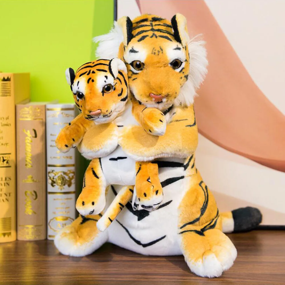 Creative Simulation Mother And Child Tiger Doll Boy Birthday Christmas Gift Children Stuffed Plush Toys battle hymn of the tiger mother