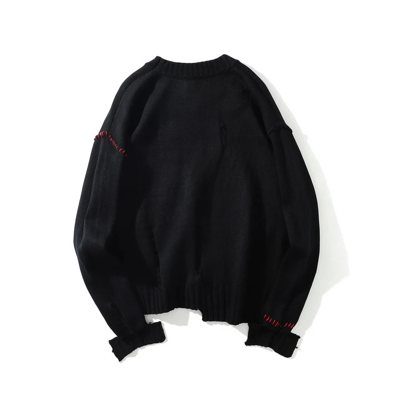 19SS Cooo Coll Men Women Long Sweater High streetwear Winter cotton Loose casual pull Streetwear sweter Hole Tops pullover