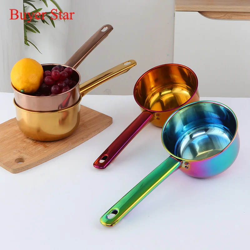 Stainless Steel Spoons Gold Long Handle Water Scoop Stainless steel Soup Ladle Pot Tableware Household Kitchen Accessories for Restaurant Hotel utensil