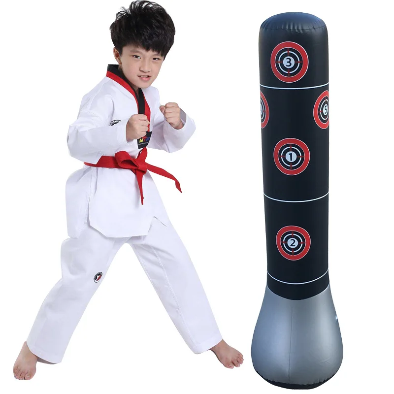 

1.5m Black And White with Pattern PVC Inflatable Boxing Column Children Training Exercise bu dao weng Vent Toy Manufacturers Who