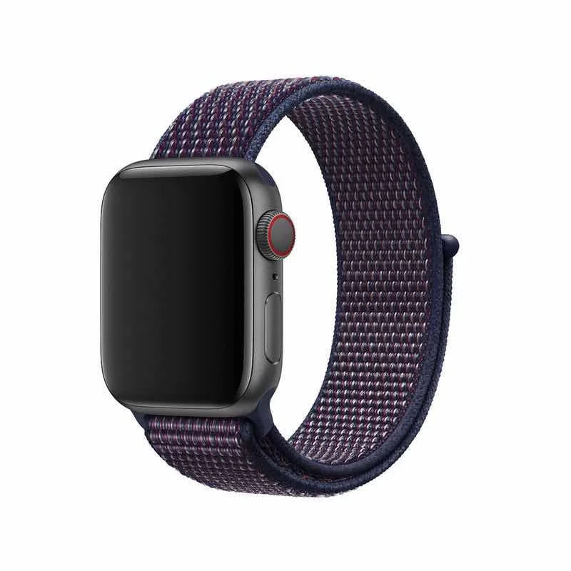 Спортивные тканая нейлоновая петля ремешок для apple watch band 40 мм 44 мм, 38 мм, 42 мм, нейлоновый ремешок для iwatch 4 серии 1/2/3series 5 - Цвет ремешка: indigo