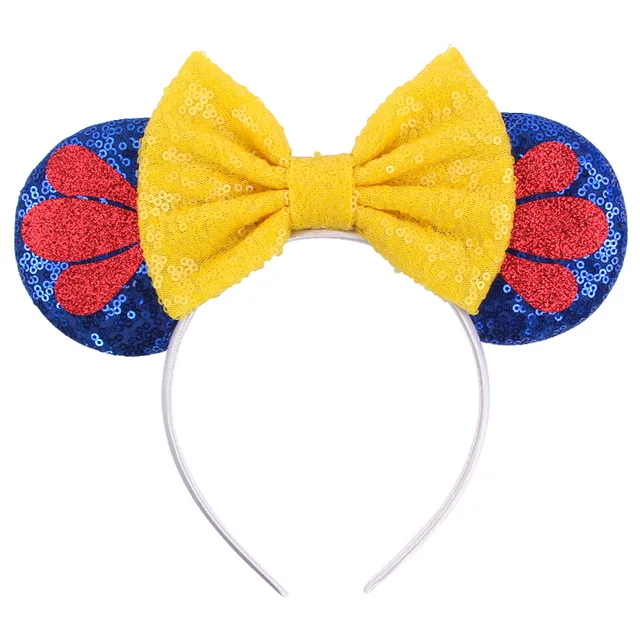 Disney Mickey Stitch Frozen Ears Headband Sequins Hair Bows Charactor For Women Festival Hairband Girls Hair Accessories Party 26