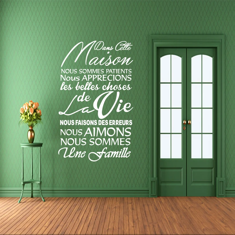 French Removable Vinyl Wall Sticker Dans Cette Maison For Living Room Mural Wall Decals Home Decor Wall Art Wallpaper Dd0373 Vinyl Wall Stickers Wall Stickerhome Decoration Wall Art Aliexpress