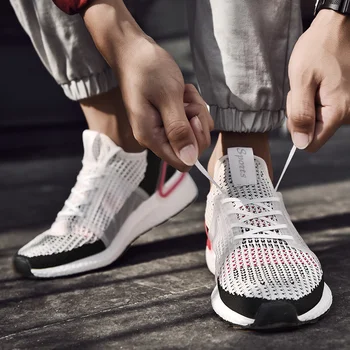 

Summer Spring Fashion Fly Weave Sneakers Lighted Breathable Men Casual Shoes Tenis Masculino Sneaker Outdoor Non-slip Footwear