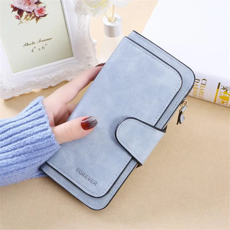 

Auturm Winter Women Wallets Retro Nubuck Leather Long Wallets Clutch Female Hasp Purse Vintage Money Bag Carteira Card Holder