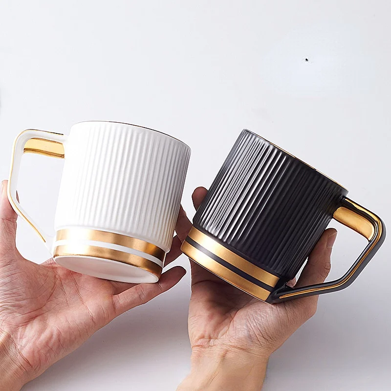 

Нордическая модная простая полосатая кружка, Офисная керамическая кружка, кофейная чашка, чашка для воды, утолщенная кружка из Пномпеня, кофейные чашки