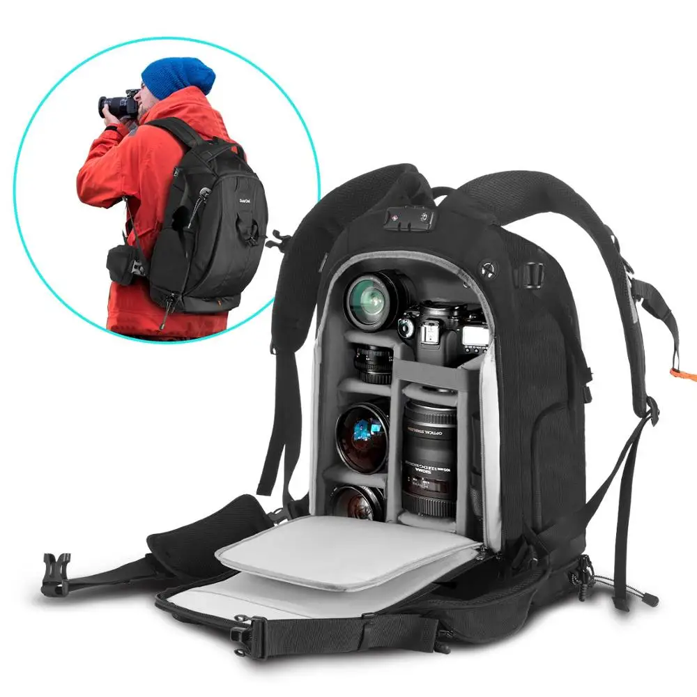 

Outdoor Camera Backpack Leisure Hiking Storage Bag Large-capacity Waterproof Multi-function Camera SLR Anti-theft Backpack Blac