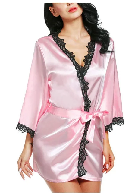

Silk Imitation Sleepwear Robe Women Bathrobe Silk Robes For Women Robe Pyjamas Women Sleepwear Women Sexy Nightgown Women