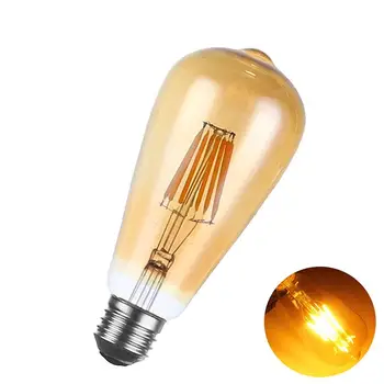 

Mabor E27 ST64 8W LED Bulb COB Candle Light Lamp Dimmable Water Drop Gold Yellow