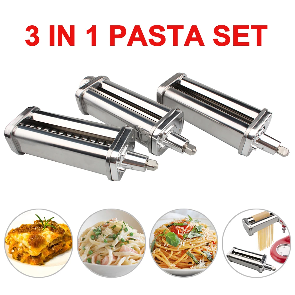 Pasta Maker Attachments Set For Kitchenaid Pasta Stand Mixers With 1 Roller 2 Cutter Stainless Steel Accessory Outdoor Stoves Aliexpress