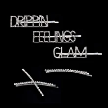 Простые женские заколки для волос для девочек заколка для волос с буквенным принтом со стразами повязка на голову свадебные аксессуары для волос с кристаллами Lucky accesorio pelo boda