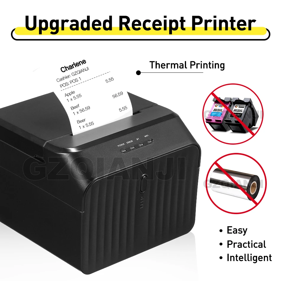

58mm POS Thermal Receipt Bill Universal Ticket Printer USB/Bluetooth Support Cash Computer Printer GZ5809 Printing Receipt