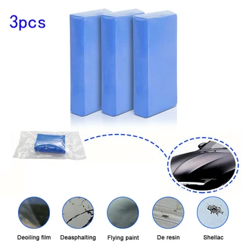 

Mirrors Bumpers Clay bar 3pcs 100g Car Washing Auto Dirt remover Cleaning tool Blue 6.5*4.5*2cm Automotive Durable