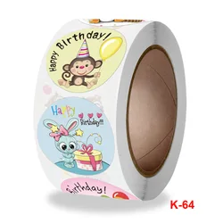 UU Gift 50-500Pieces of Happy Birthday Stickers for Kids Reward Sticker 8 Pattern Cute Face Toys Bullet Journal Sticker