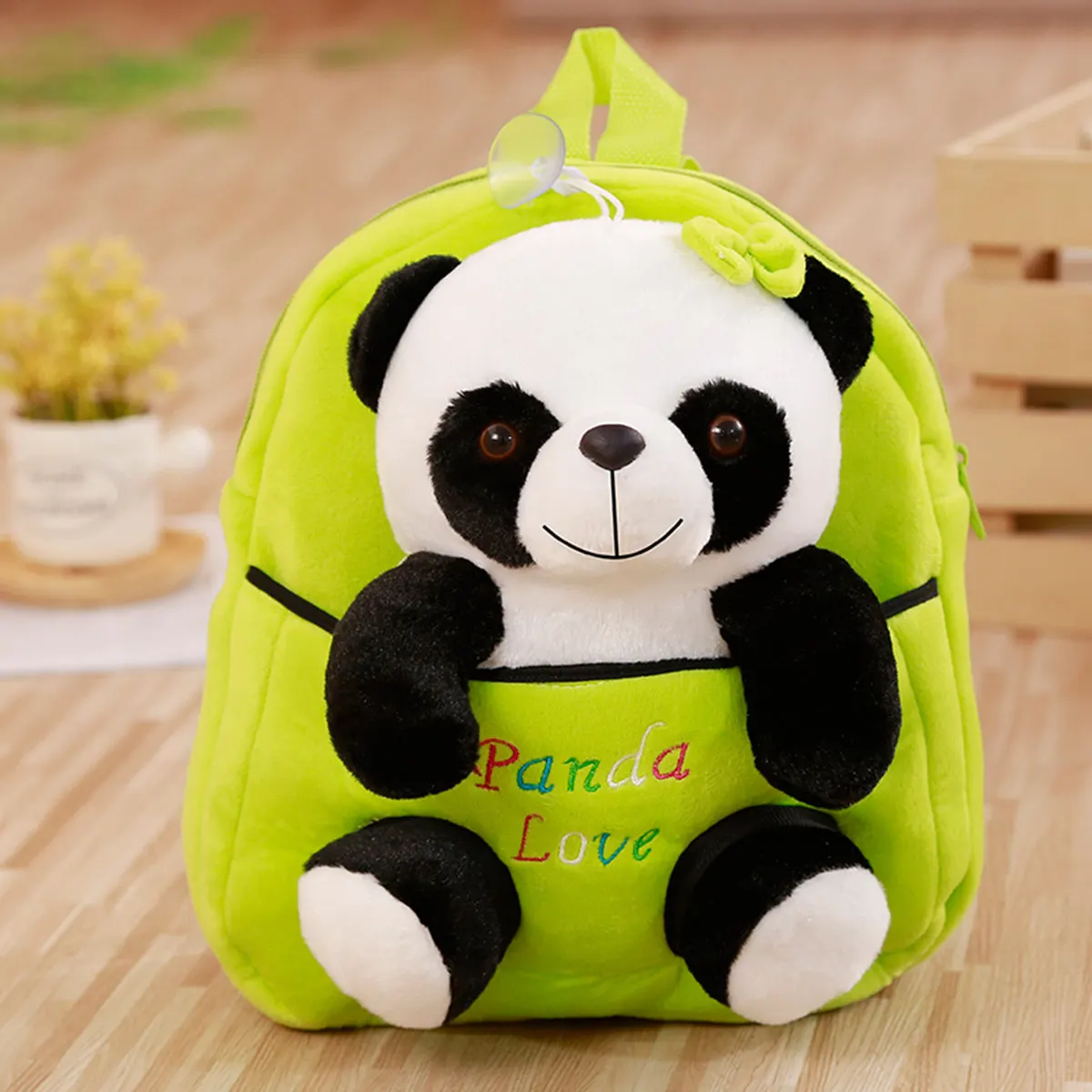 1 шт. Детский Рюкзак Kawaii Panda, сумки, маленькие плюшевые игрушки для детей, студентов, для девочки, мальчика, ребёнка, мягкая плюшевая кукла, подарок на день рождения - Цвет: green