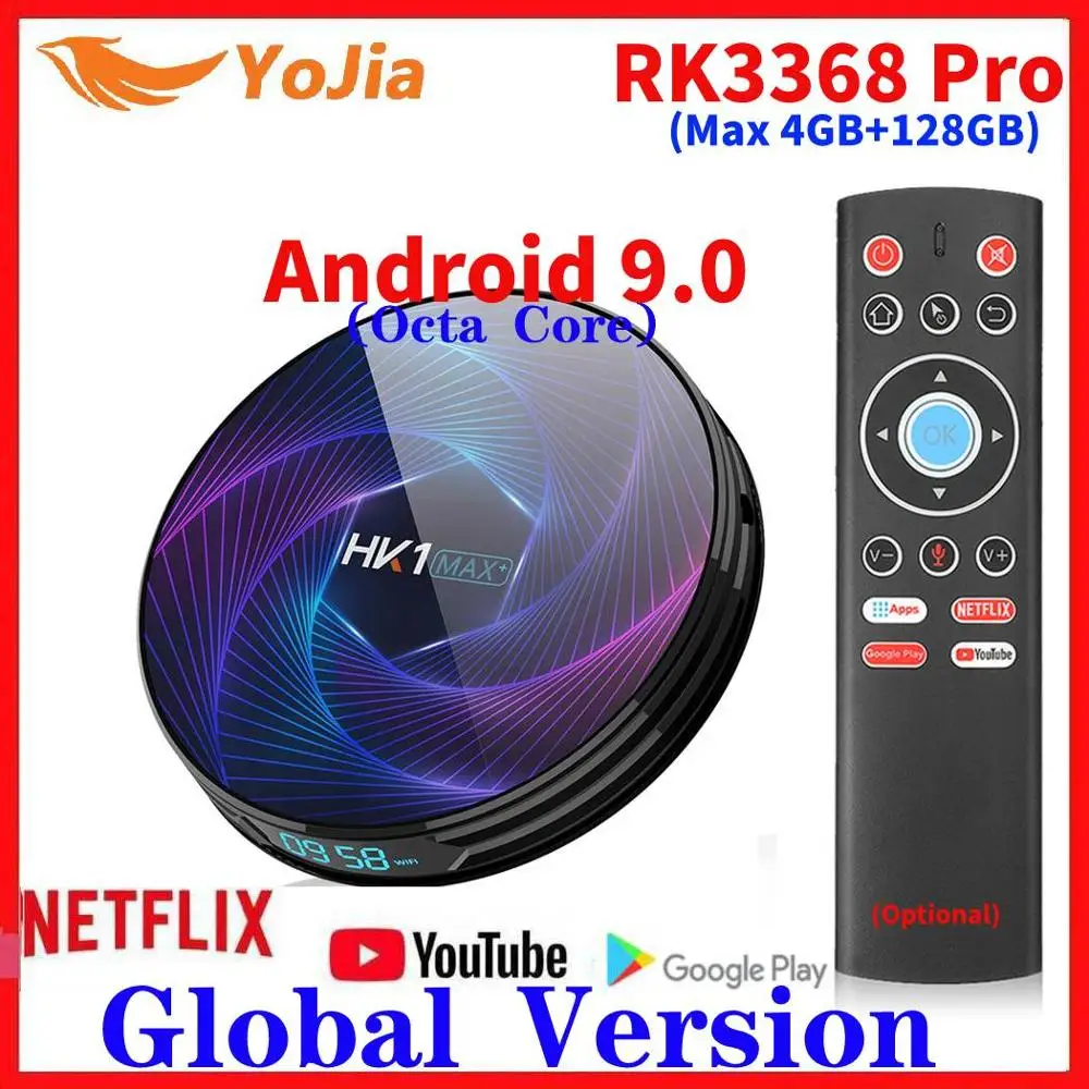 RK3368 PRO Android 9.0 TV Box 4GB RAM 128GB ROM Octa Core Smart Media Player USB3.0 Google Play Net