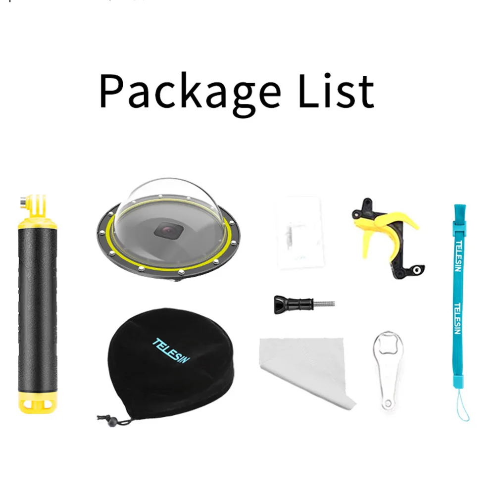 TELESIN Gopro Waterproof Case Touchable Cover Dome Port 40M