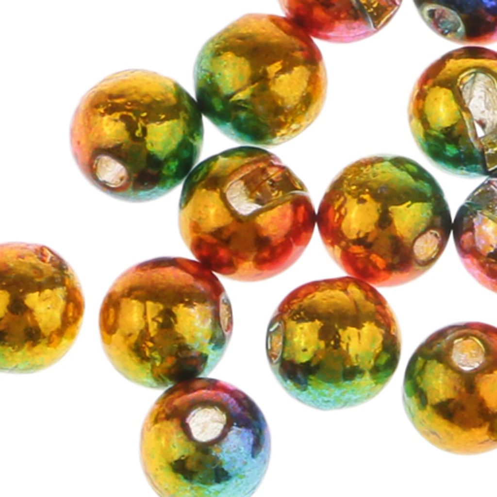 25pcs 4.6mm Slotted Tungsten Beads Fly Fishing Tying Materials for Jig Hooks