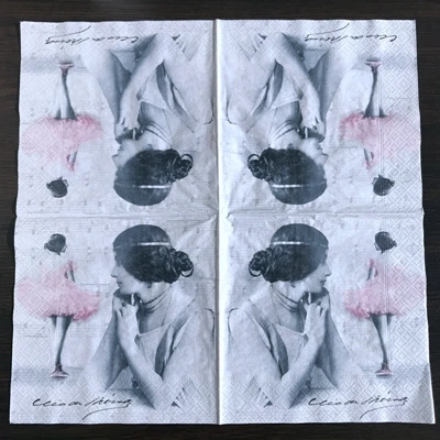 1 paper Винтажные Ангел бумажные салфетки для декупажа рождественские сложенные салфетки - Цвет: 1 paper
