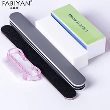 5 pçs/set Arquivos Da Arte Do Prego Poeira Escova de Limpeza Bloco Esponja Tampão Lustrando Grit Areia Polonês Gel UV Acrílico Manicure Pedicure Tools(China)