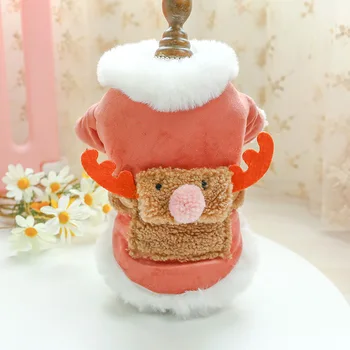 

Winter Dog Clothes Pink-nosed Elk Warm Clothes for Small Dogs Cat Costumes Coat Jacket Puppy Sweater Dogs Pets Outfits New