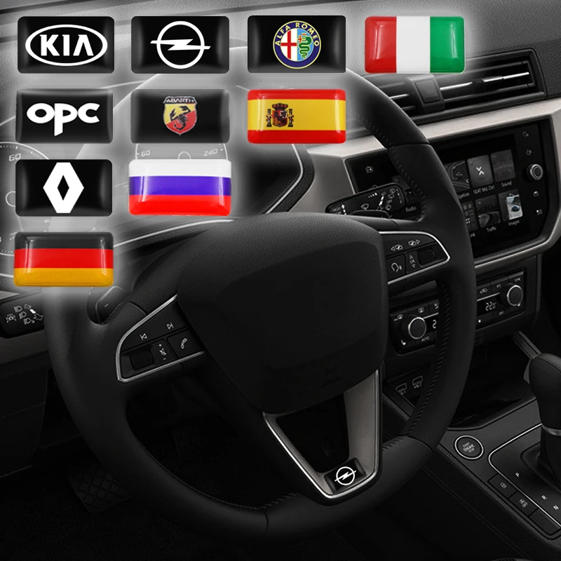 

10pcs Car Stickers Steering Wheel Air Panel Decorative For OPEL ALFA ROMEO Dodge Mitsubishi MAZDA GTI STI ABARTH LADA Car Goods