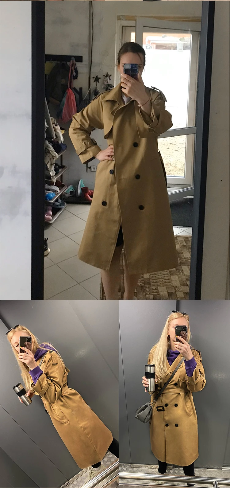 2022 Spring Autumn Russia Fashion Brand Women Long 100% Cotton Trench Coat Large Size Belted Raincoat Windbreaker Manteau Femme long puffer jacket