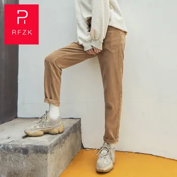 

Rfzk Autumn Winter High Waist Corduroy Harem Pants Women Plus Size Loose Light Color Pants Women Long Corduroy Trousers Sweatpan