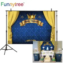 Funnytree prince фон для фотосъемки детский душ Королевская Синяя Корона дамасский фон для фотосессия фотостудия с принтом