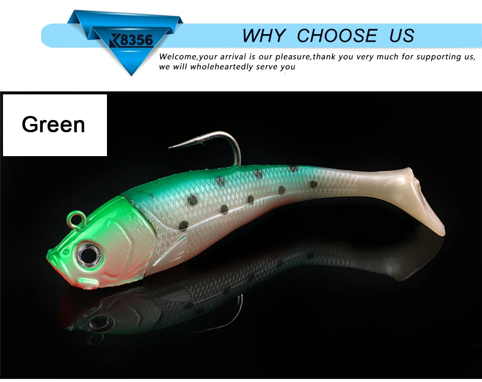 K8356 3D Fish Eyes Fishing Lure Lead Head Big Soft Bait Jig Sinking Crankbait Saltwater Soft Bait Single Hook 20cm 300g (3)