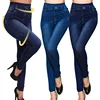 2022 New Women Elastic Jean Leggings Pants High Waist Slim Push Up Seamless Pencil Pants Denim Casual Pants ► Photo 2/6