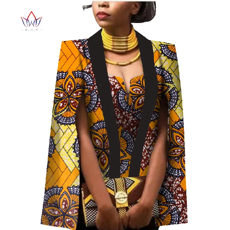 Африканская Женская одежда с длинным рукавом накидка пальто платье костюм африканские Топы Комплект из 2 предметов вечерние платья зимнее платье женская одежда WY552