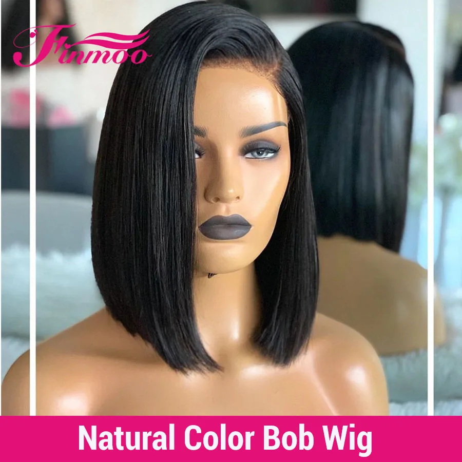 Grey Color 13x6 Transparent Lace front Human Hair Bob Wigs Straight Peruvian Remy Hair Lace Wig Pre Plucked For Black Women 180 - Цвет: Natural Color