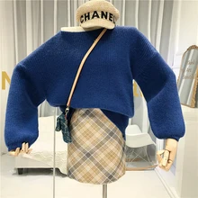 ##Special Price Loose High Street Women Tops Winter 2019 Slash Neck Womens New Arrival Sweaters Sexy Knit Sweater Female Fall Winter New Items ##Special Price Loose High Street Women Tops Winter 2019 Slash Neck Womens New Arrival Sweaters Sexy Knit Sweater Female Fall Winter New Items