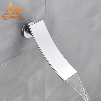 

Suguword Bathtub Faucet Waterfall Nozzle Curved Chrome Faucet Replacement Piece Bath Basin Faucet New Hot Sale Single Water-Tap