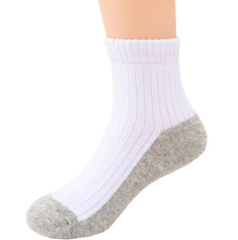 Pure Cotton Soft White Student Socks Breathable Absorbing Sweat Sport Socks Boys Girls Quality 4Pairs/Lot Size 16-24cm