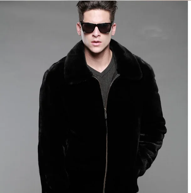 Jaqueta De Couro Masculina зимняя мужская куртка из искусственного меха с отложным воротником Harajuku черная норковая шуба размера плюс XL659