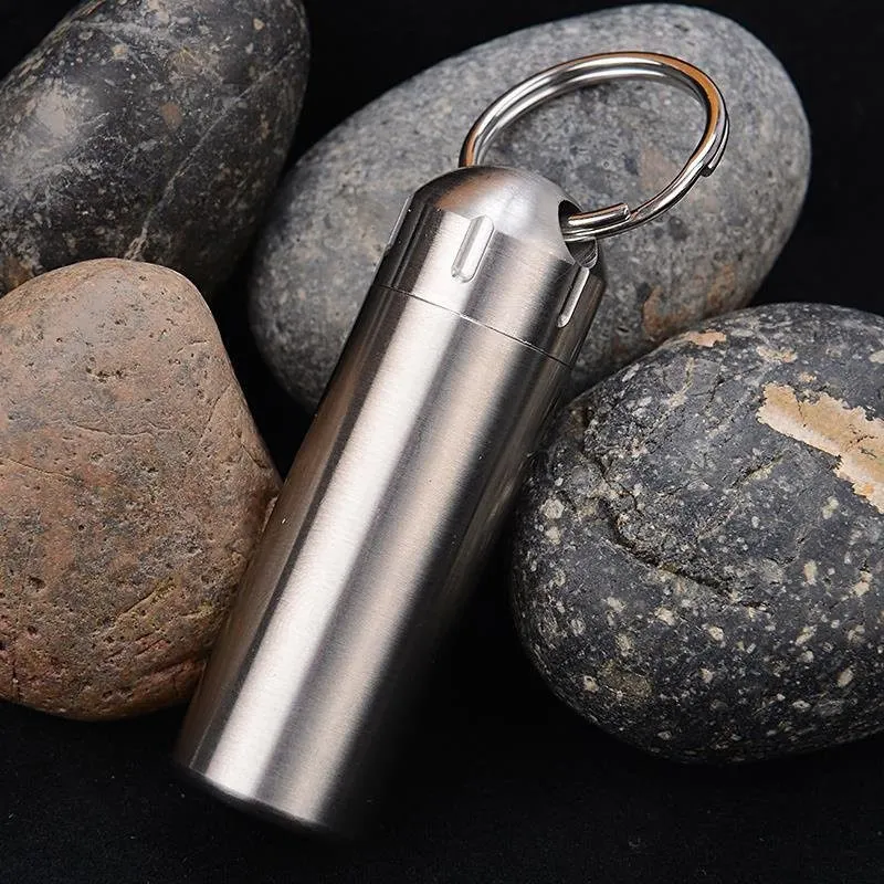 Portable Outdoor Survival EDC Waterproof Capsule Seal Bottle Case Container