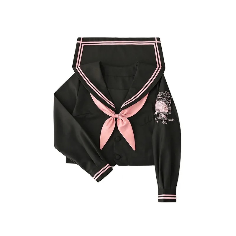 Japanese Jk Uniform Sailor Suit School Pink Suits Girls Summer Short Sleeves Tops+skirt Soft Punk Lolita Clothing | Тематическая
