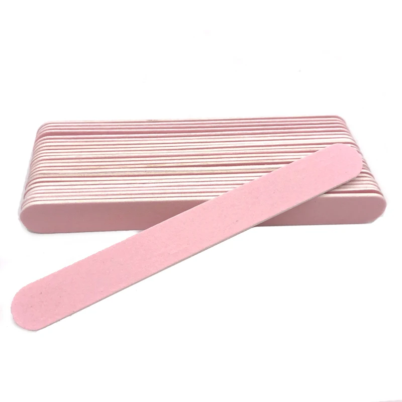 500 шт./лот, розовая пилочка для ногтей, деревянная 240/240, одноразовая полировка, профессиональная полировка, УФ-гель, пилочка для ногтей, наждачная бумага, прямая укладка