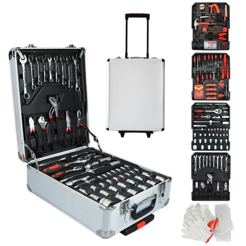499pcs Set Hand Tools Aluminum Trolley Case Tool Kit Wrenches Spanners Hex Socket Inserts Bicycle Car Repairing | Инструменты