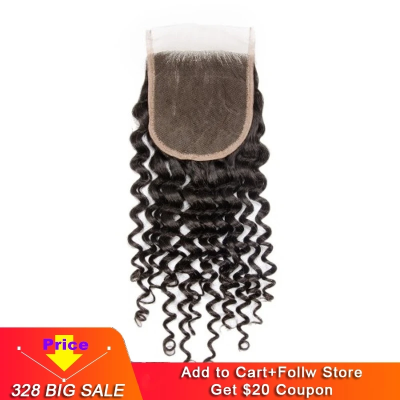 

Eseewigs Women's Toupee Deep Curly Lace Closure Free Part 4x4 Toupee For Women Virgin Human Hair Swiss Lace Closure Toupee