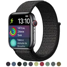 Sport loop for apple watch series 4 3 2 1 band reflective strap for iwatch 1 2 3 4 38mm 42mm 40mm 44mm woven nylon breathable