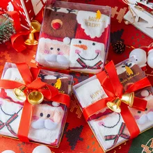 Цветные носки-тапочки для сна; 4 пары носков для рождественских влюбленных; мягкие дышащие носки унисекс из бархата кораллового цвета; Подарочная коробка на Рождество