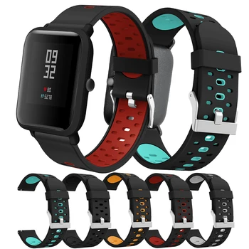 

For Huami Youth Edition for Galaxy Watch 42mm Three-row Hole Silicone Watch Band Porous Design Air Permeability Waterproof